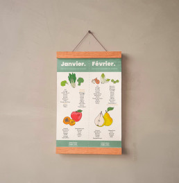 calendrier des fruits et légumes de saison / illustrations